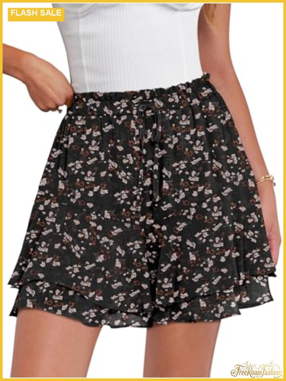 Flowy Skorts for Women Summer Floral Shorts with Pockets Athletic Tennis Golf